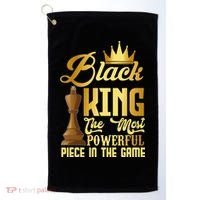 The Black King Is The Strongest Figure In The Game Chess Golf Towel thumb 0
