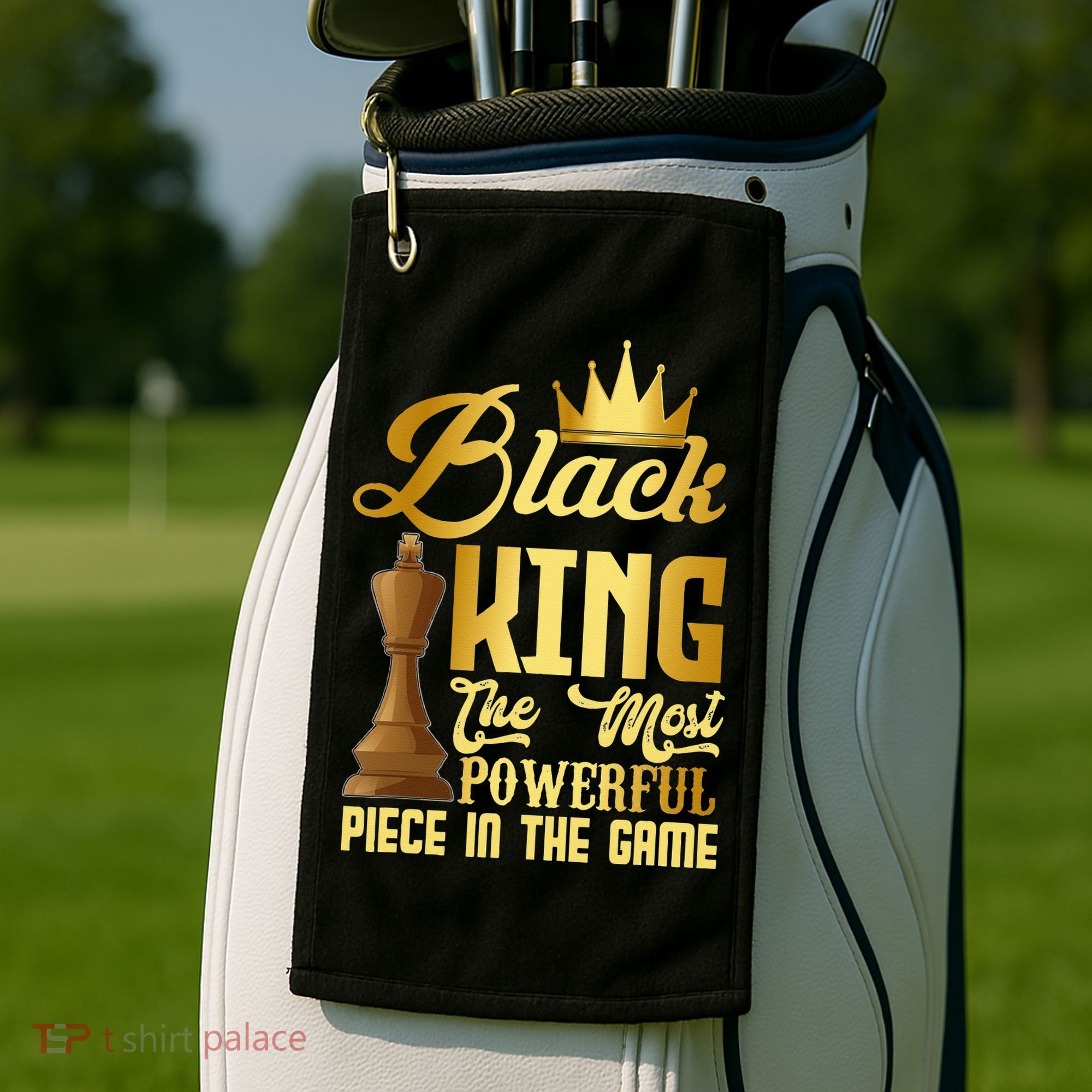 The Black King Is The Strongest Figure In The Game Chess Golf Towel