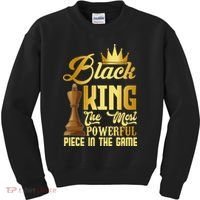 The Black King Is The Strongest Figure In The Game Chess Kids Sweatshirt thumb 0