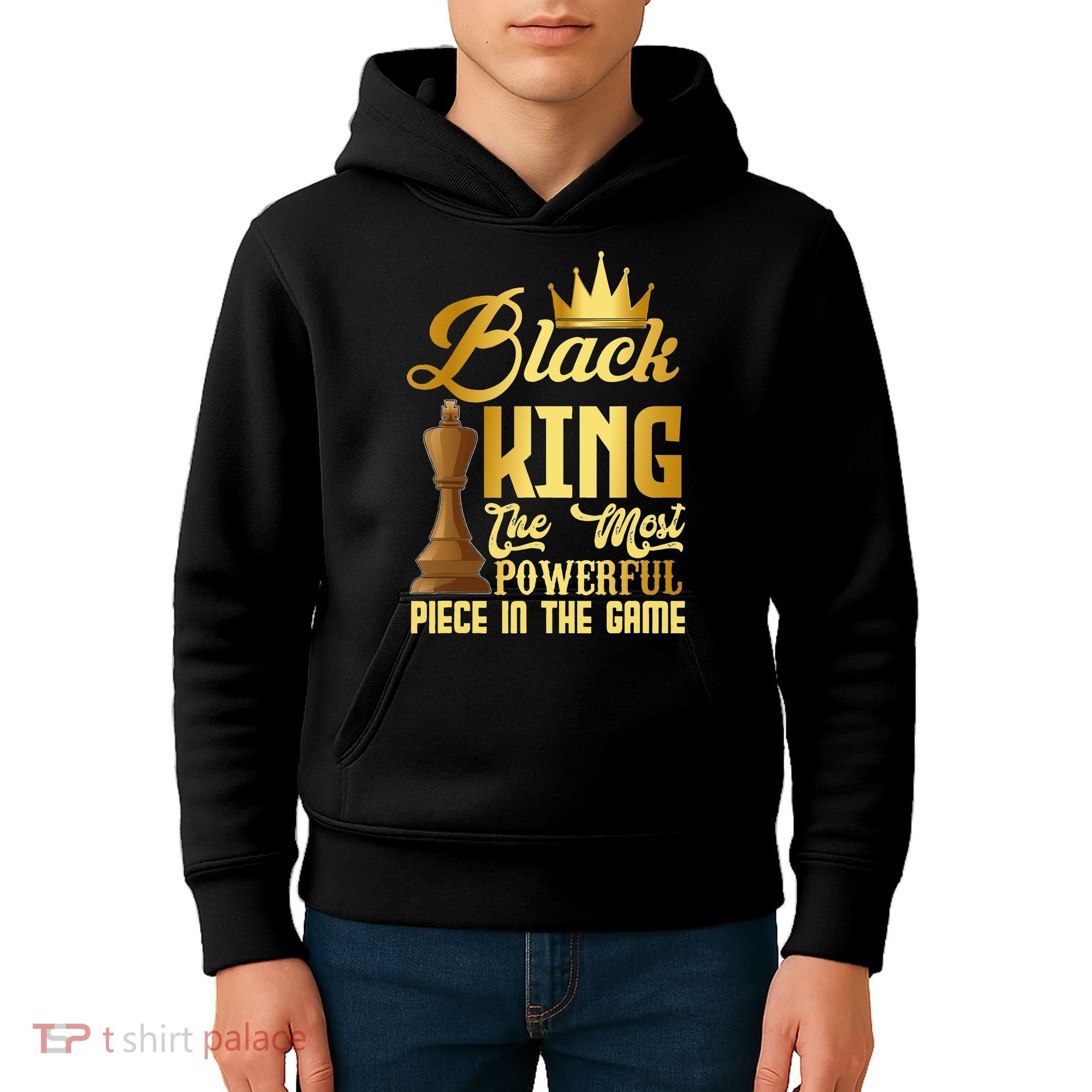 The Black King Is The Strongest Figure In The Game Chess Kids Hoodie