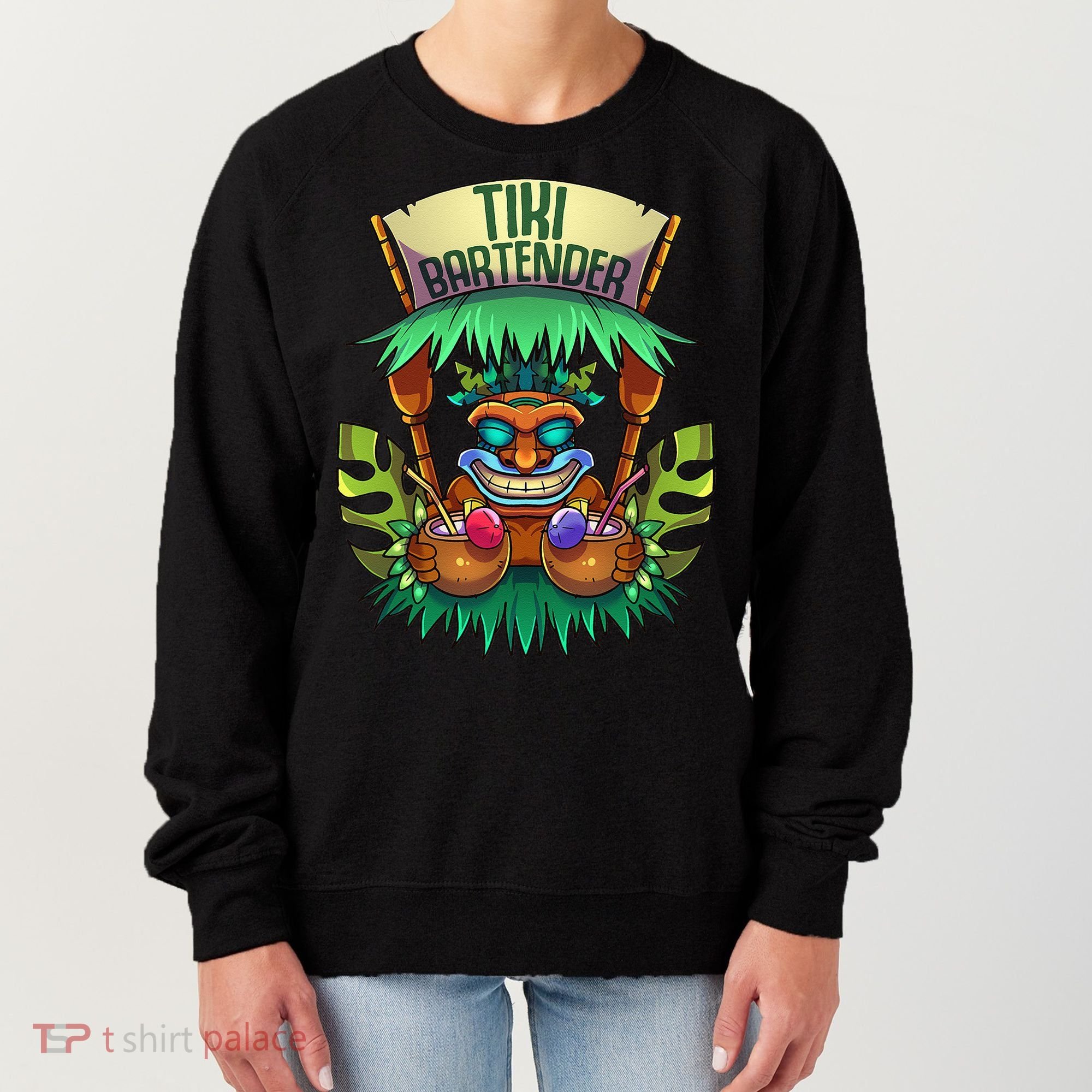 Tiki Bartender Kahuna Tropical Drinks Cocktails Luao Party Women's Sweatshirt