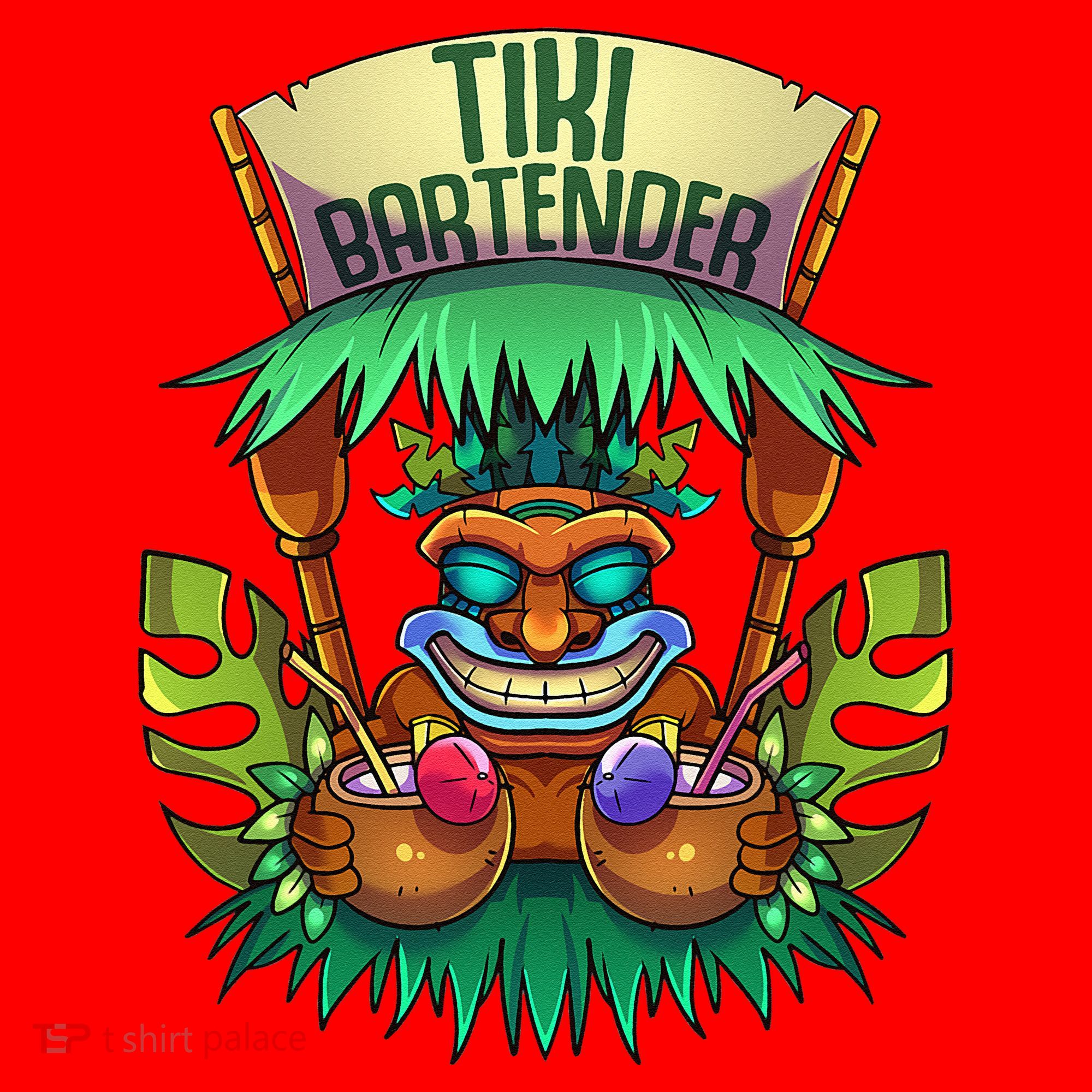Tiki Bartender Kahuna Tropical Drinks Cocktails Luao Party Santa Hat