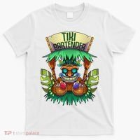 Tiki Bartender Kahuna Tropical Drinks Cocktails Luao Party T-Shirt thumb 0