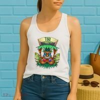 Tiki Bartender Kahuna Tropical Drinks Cocktails Luao Party Women's Tank Top thumb 2