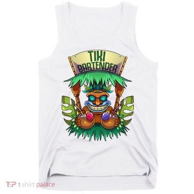 Tiki Bartender Kahuna Tropical Drinks Cocktails Luao Party Tank Top