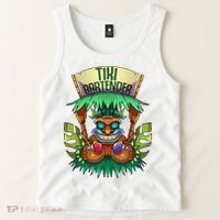 Tiki Bartender Kahuna Tropical Drinks Cocktails Luao Party Tank Top thumb 2