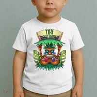 Tiki Bartender Kahuna Tropical Drinks Cocktails Luao Party Toddler T-Shirt thumb 2