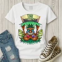 Tiki Bartender Kahuna Tropical Drinks Cocktails Luao Party Women's T-Shirt thumb 3
