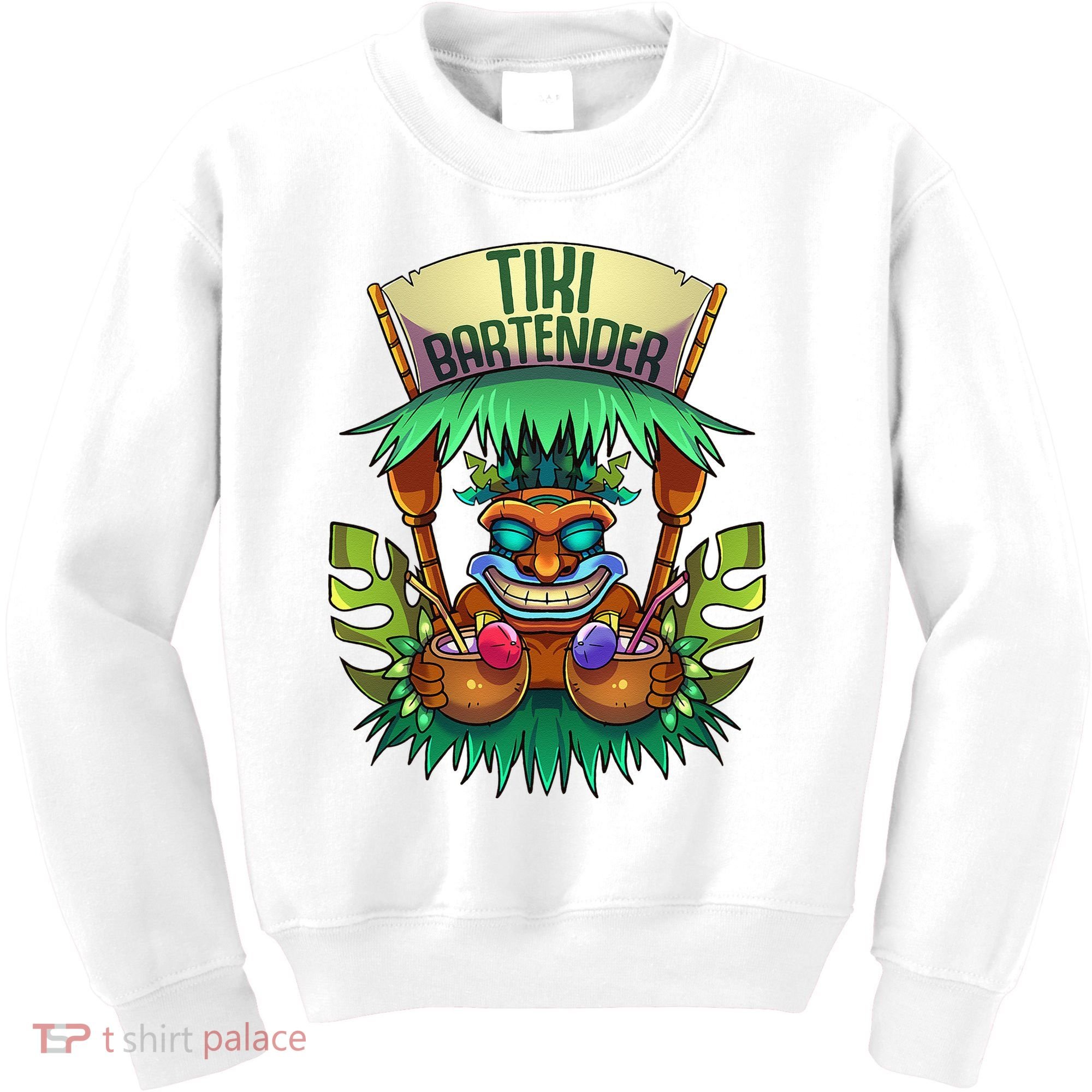 Tiki Bartender Kahuna Tropical Drinks Cocktails Luao Party Kids Sweatshirt