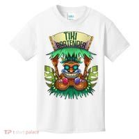 Tiki Bartender Kahuna Tropical Drinks Cocktails Luao Party Kids T-Shirt thumb 0