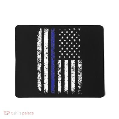Thin Blue Line American Flag Police Officer Back Dad Gift Mousepad