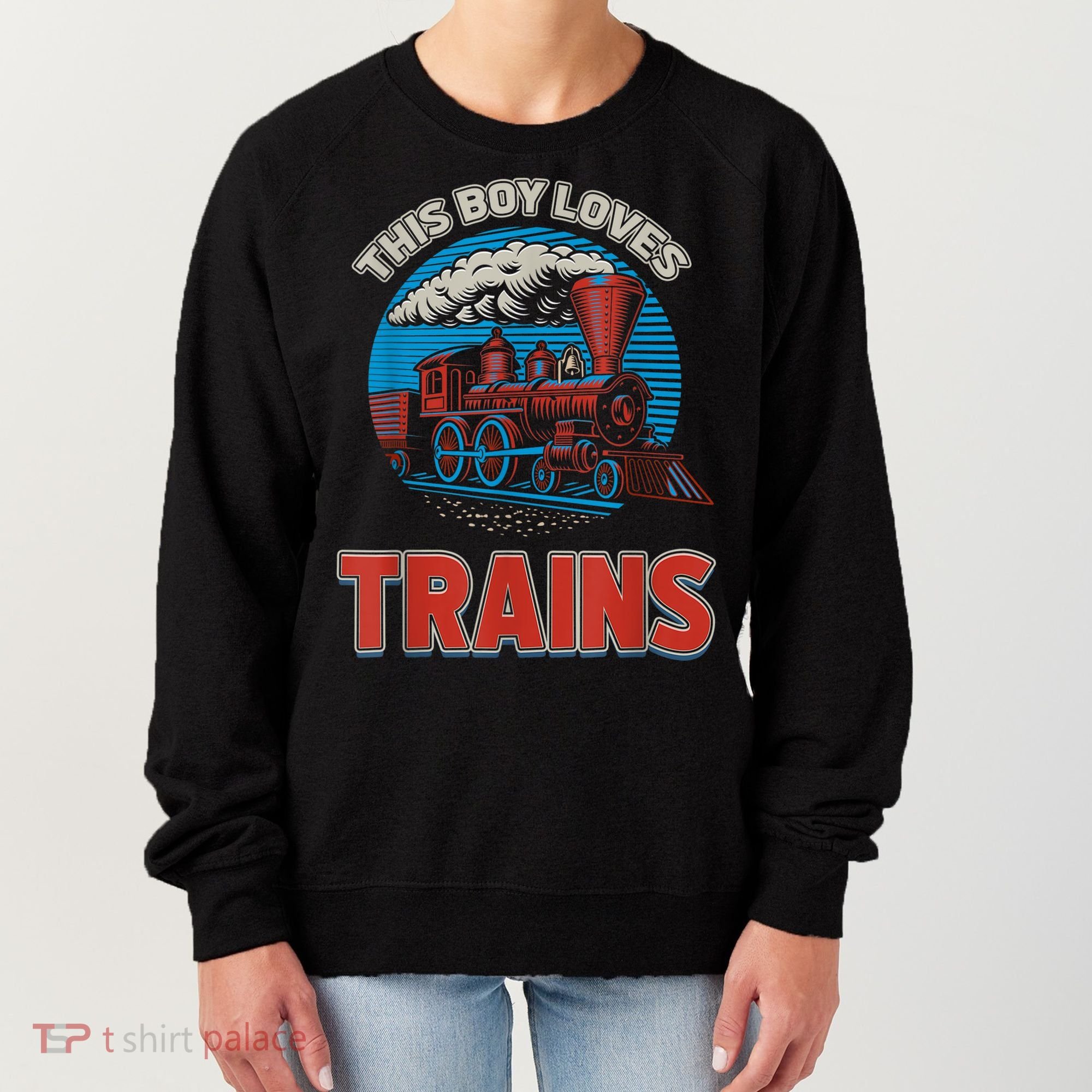 This Boy Loves Trains Locomotives And Wagon! Boys Train Women's Sweatshirt