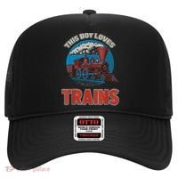 This Boy Loves Trains Locomotives And Wagon! Boys Train Hat thumb 0