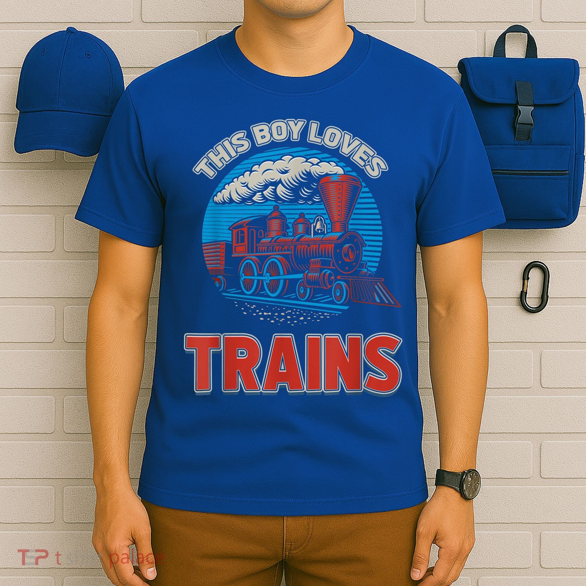 This Boy Loves Trains Locomotives And Wagon! Boys Train T-Shirt
