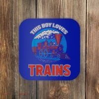 This Boy Loves Trains Locomotives And Wagon! Boys Train Coaster thumb 0
