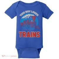 This Boy Loves Trains Locomotives And Wagon! Boys Train Baby Bodysuit thumb 0