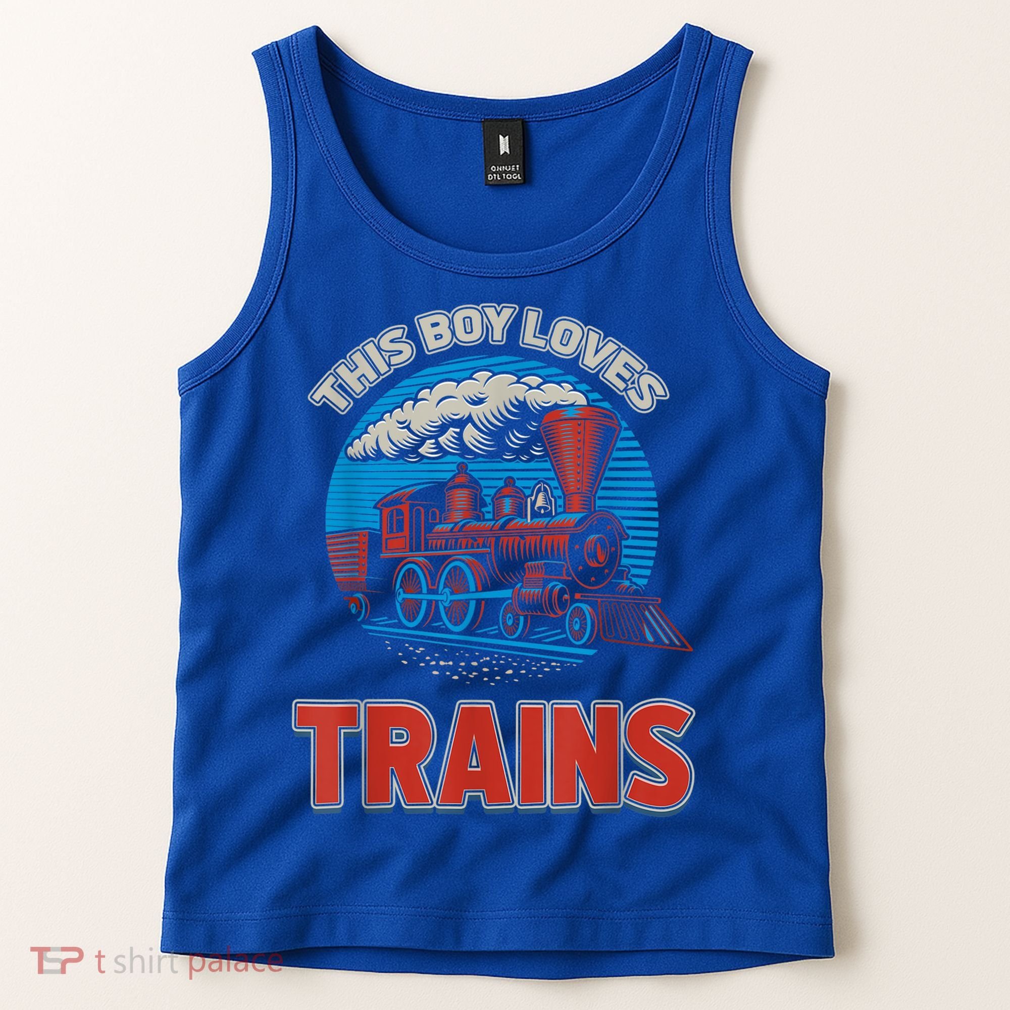 This Boy Loves Trains Locomotives And Wagon! Boys Train Tank Top