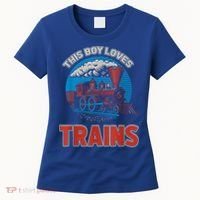 This Boy Loves Trains Locomotives And Wagon! Boys Train Women's T-Shirt thumb 0