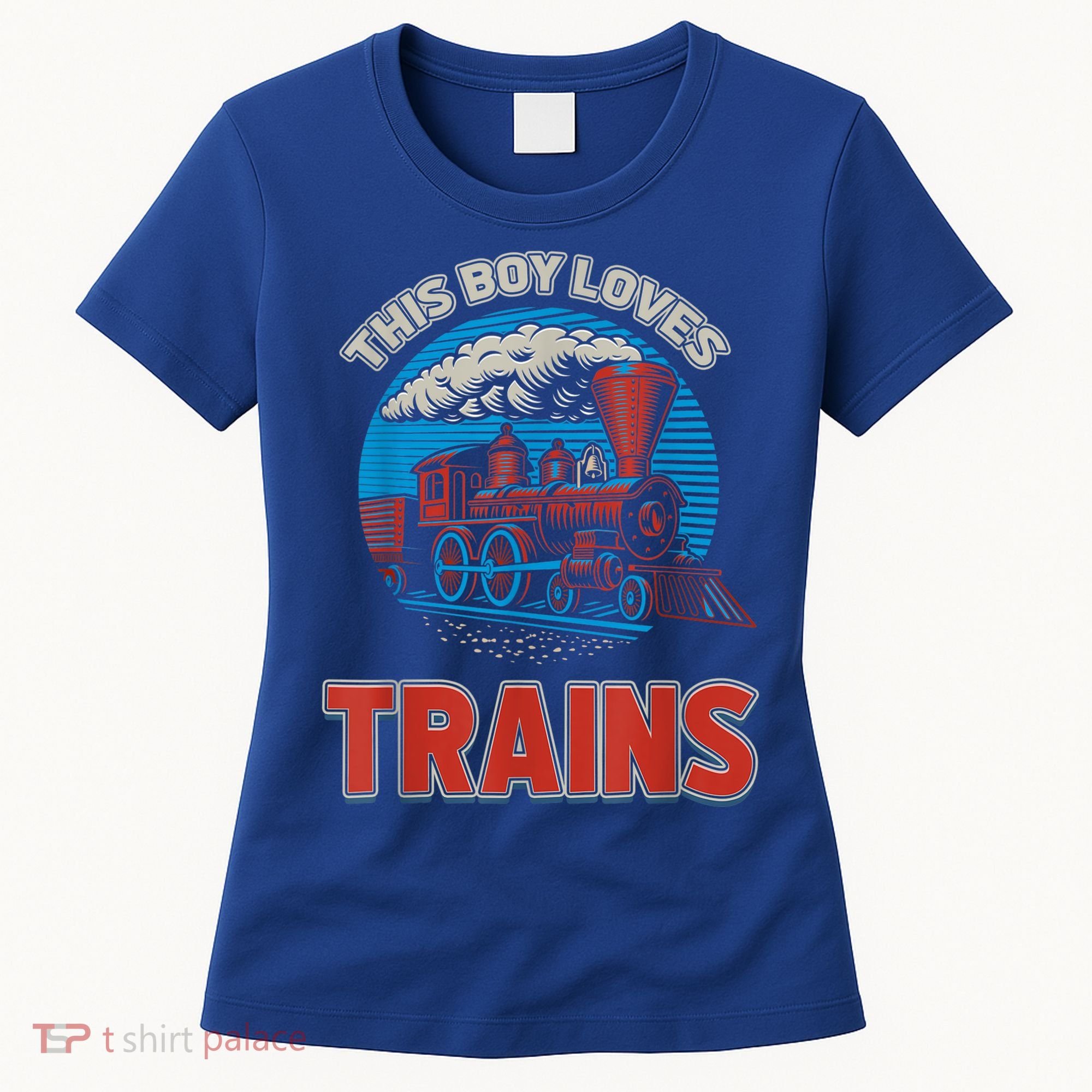 This Boy Loves Trains Locomotives And Wagon! Boys Train Women's T-Shirt