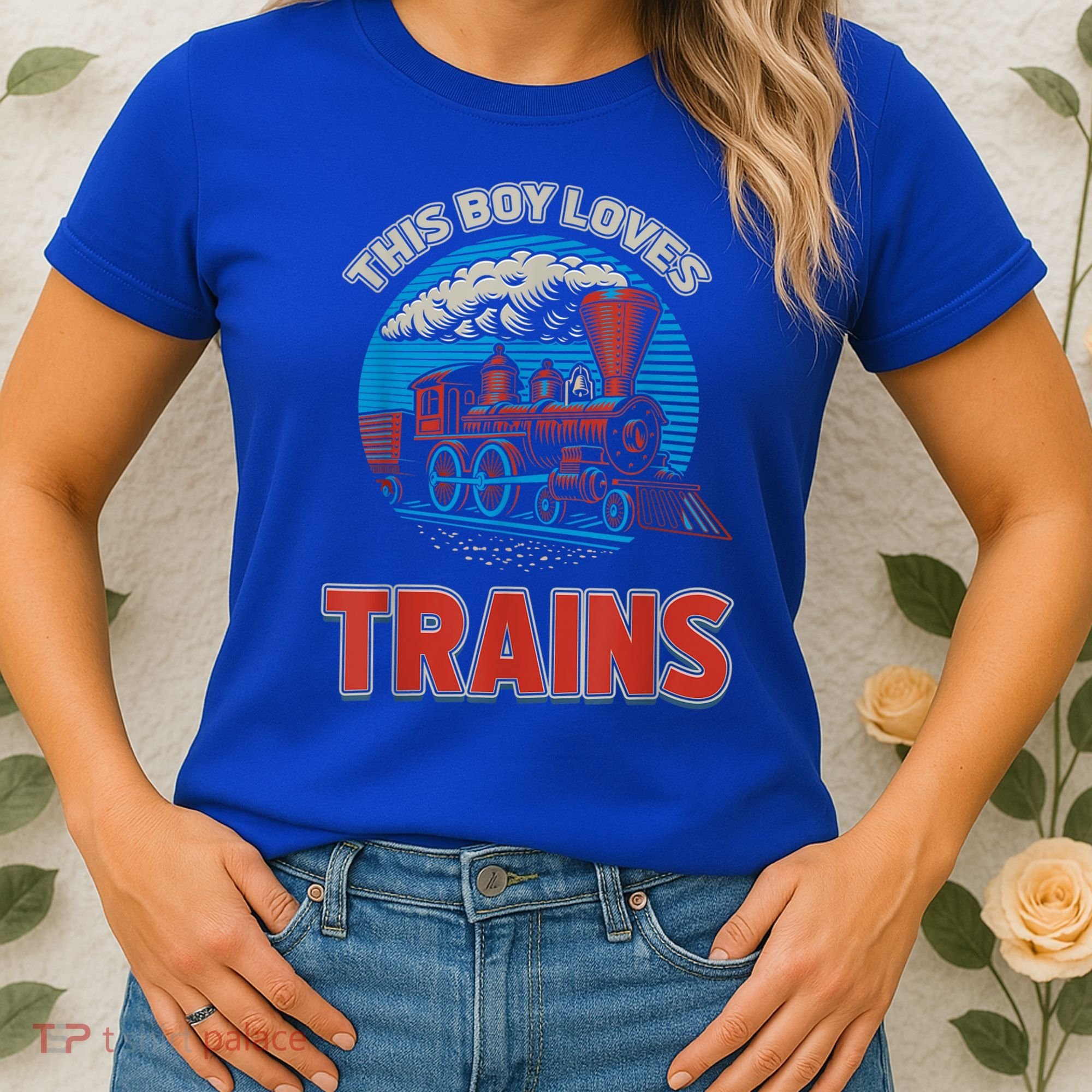 This Boy Loves Trains Locomotives And Wagon! Boys Train Women's T-Shirt
