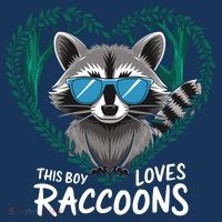This Boy Loves Raccoons Cute Raccoon Wildlife For Boy T-Shirt thumb 7