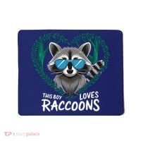This Boy Loves Raccoons Cute Raccoon Wildlife For Boy Mousepad thumb 0