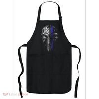 Thin Blue Line S Usa Flag Skull Police Apron thumb 0