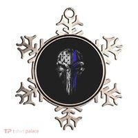 Thin Blue Line S Usa Flag Skull Police Ornament thumb 0