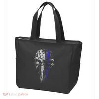 Thin Blue Line S Usa Flag Skull Police Tote Bag thumb 3