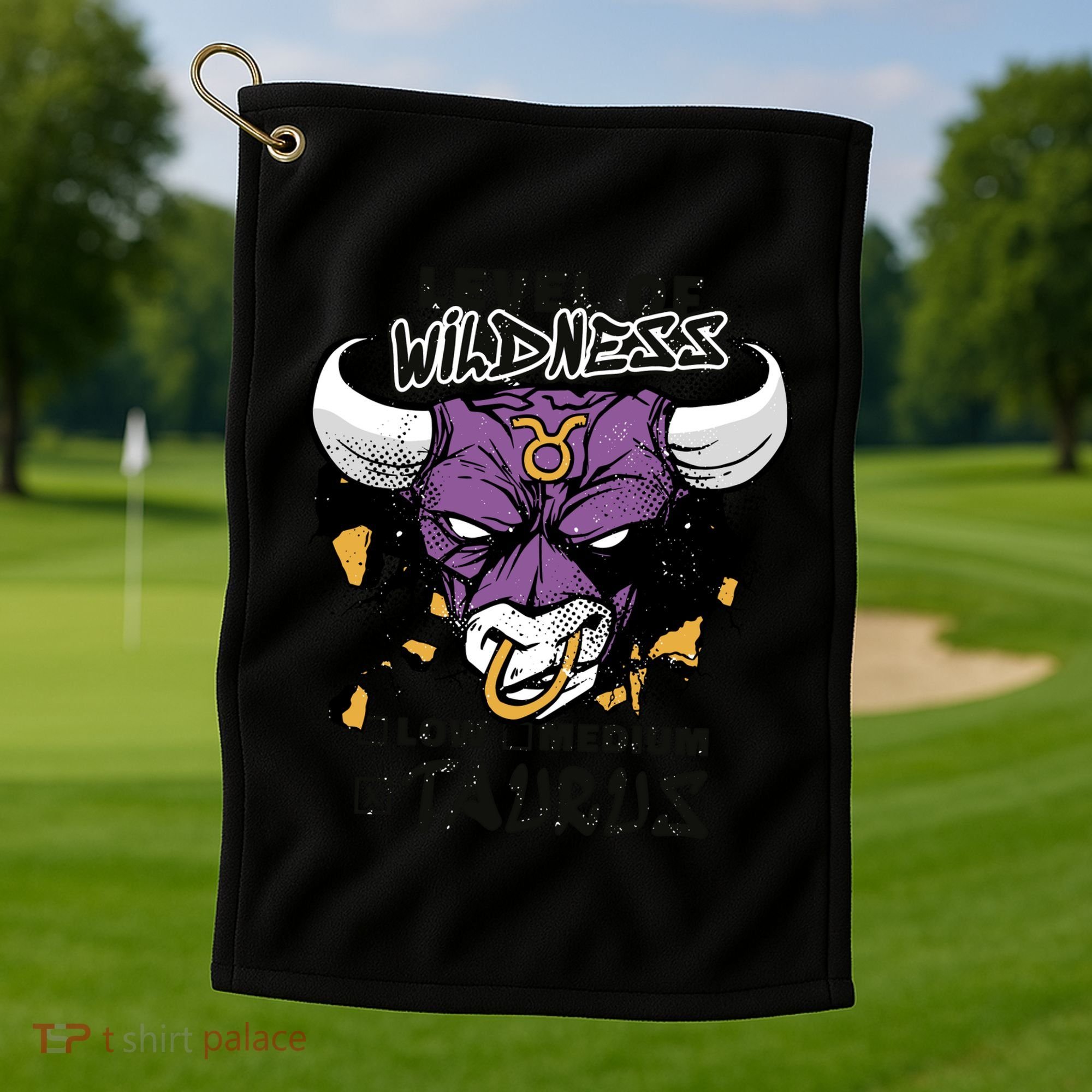 Taurus Bull Level Of Wildness Golf Towel