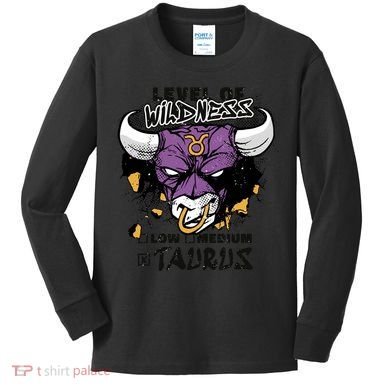 Taurus Bull Level Of Wildness Kids Long Sleeve Shirt