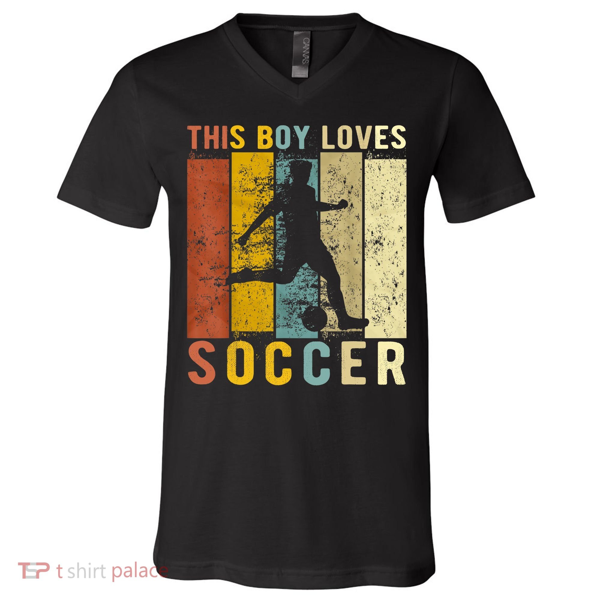 This Boy Loves Soccer Boy Soccer V-Neck T-Shirt