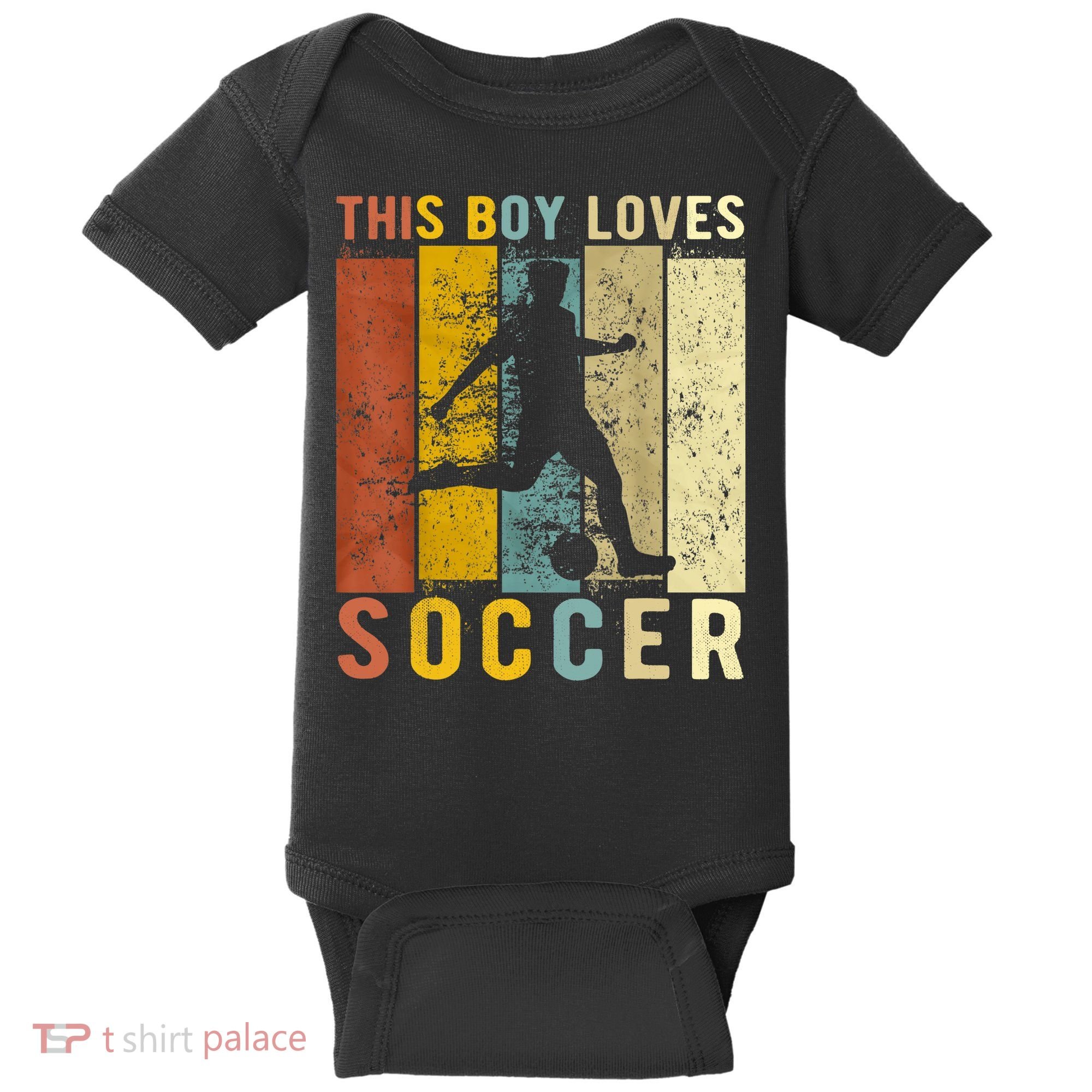 This Boy Loves Soccer Boy Soccer Baby Bodysuit
