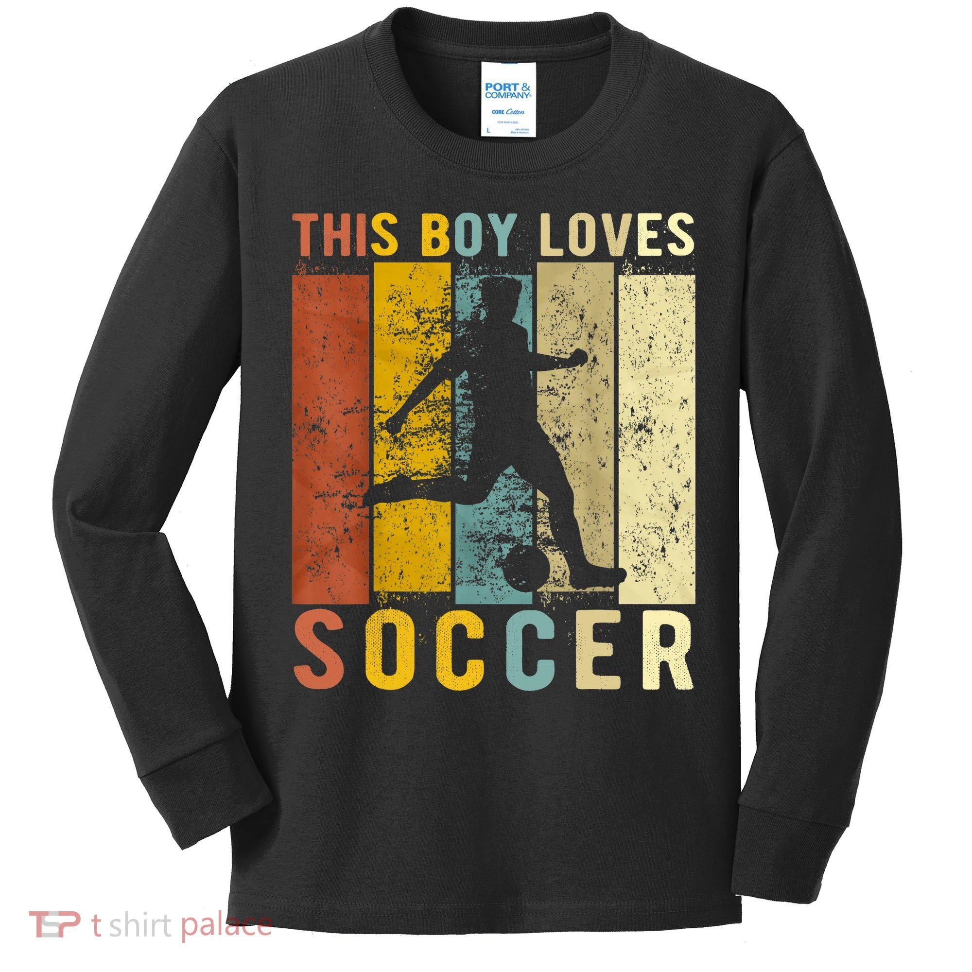 This Boy Loves Soccer Boy Soccer Kids Long Sleeve Shirt
