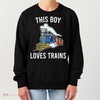 This Boy Loves Trains Gift Train Wagon Lover Gifts Women's Sweatshirt thumb 0