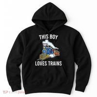 This Boy Loves Trains Gift Train Wagon Lover Gifts Hoodie thumb 0