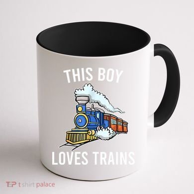 This Boy Loves Trains Gift Train Wagon Lover Gifts Coffee Mug back