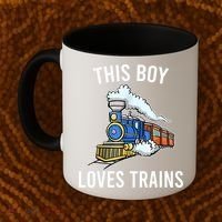 This Boy Loves Trains Gift Train Wagon Lover Gifts Coffee Mug thumb 2