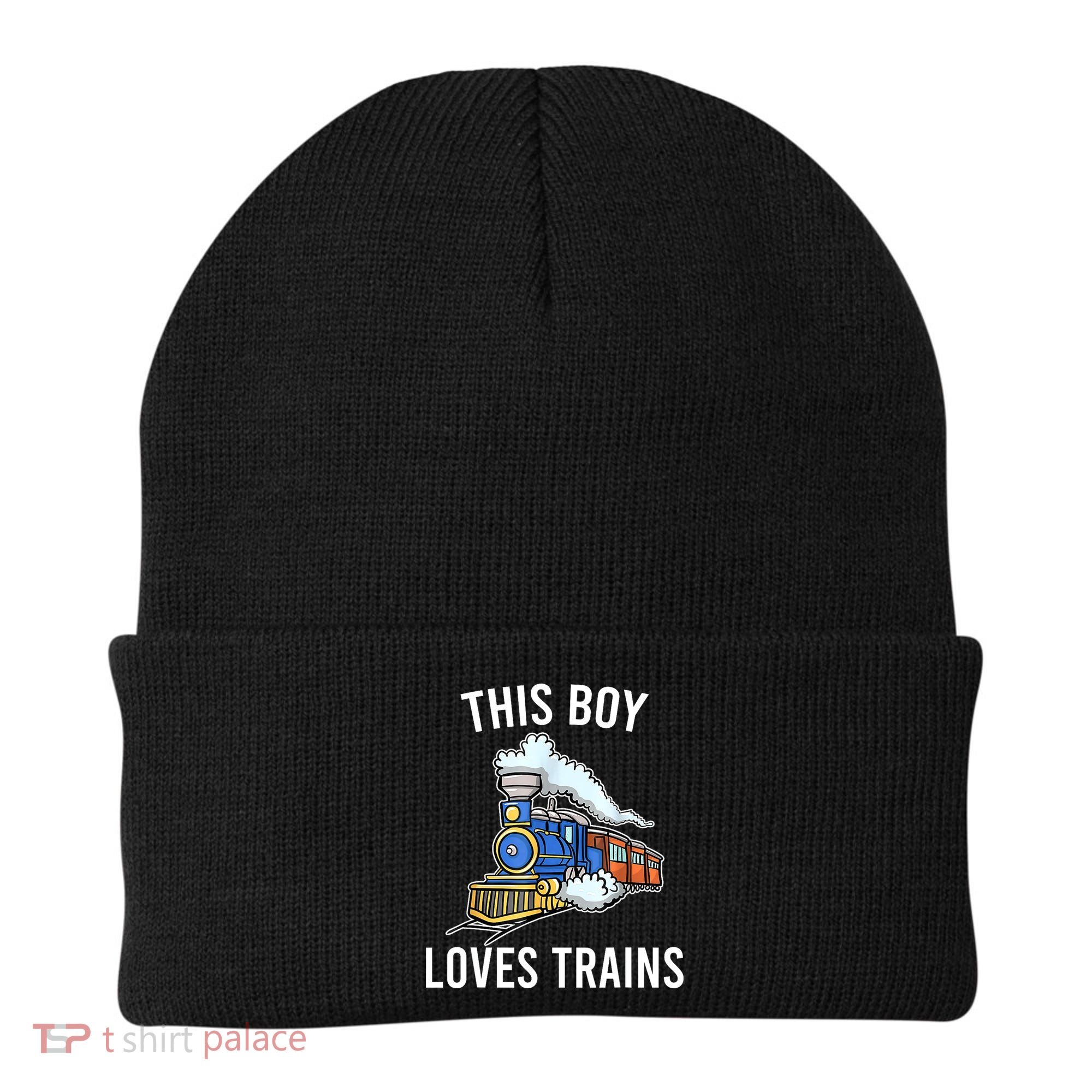 This Boy Loves Trains Gift Train Wagon Lover Gifts Beanie