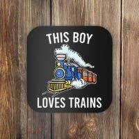 This Boy Loves Trains Gift Train Wagon Lover Gifts Coaster thumb 0