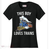 This Boy Loves Trains Gift Train Wagon Lover Gifts Women's Cooling Performance Crew T-Shirt thumb 0