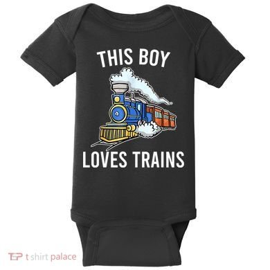 This Boy Loves Trains Gift Train Wagon Lover Gifts Baby Bodysuit