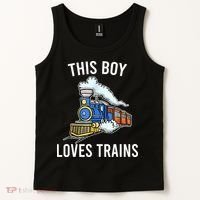 This Boy Loves Trains Gift Train Wagon Lover Gifts Tank Top thumb 2