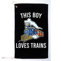 This Boy Loves Trains Gift Train Wagon Lover Gifts Golf Towel thumb 0
