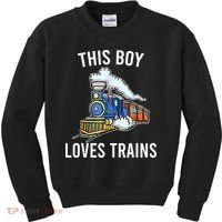 This Boy Loves Trains Gift Train Wagon Lover Gifts Kids Sweatshirt thumb 0
