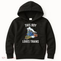 This Boy Loves Trains Gift Train Wagon Lover Gifts Kids Hoodie thumb 0