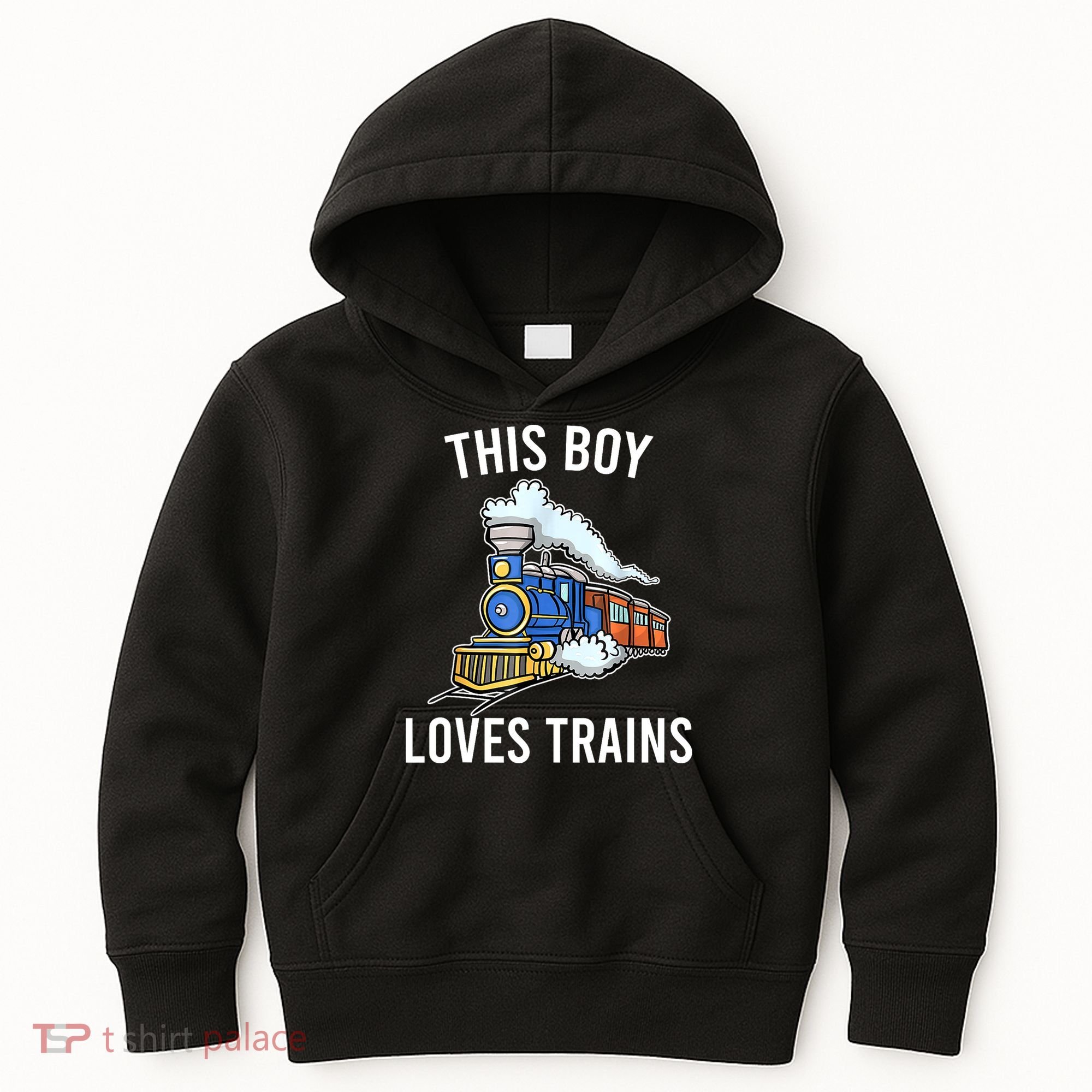 This Boy Loves Trains Gift Train Wagon Lover Gifts Kids Hoodie