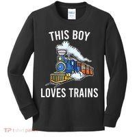 This Boy Loves Trains Gift Train Wagon Lover Gifts Kids Long Sleeve Shirt thumb 0