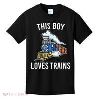 This Boy Loves Trains Gift Train Wagon Lover Gifts Kids T-Shirt thumb 0