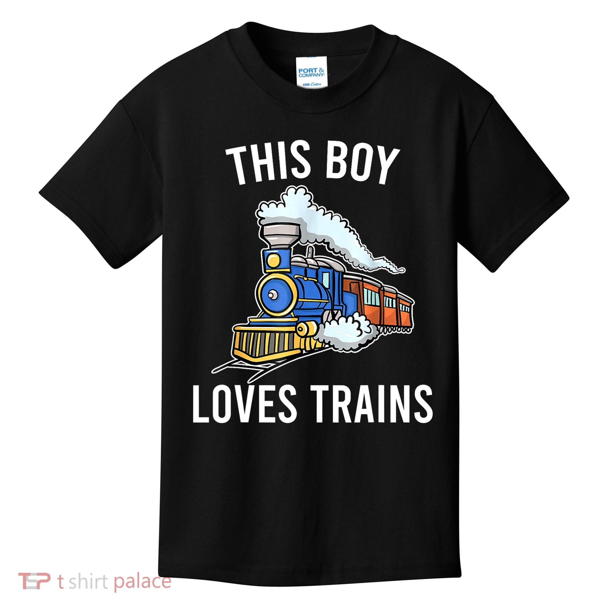 This Boy Loves Trains Gift Train Wagon Lover Gifts Kids T-Shirt
